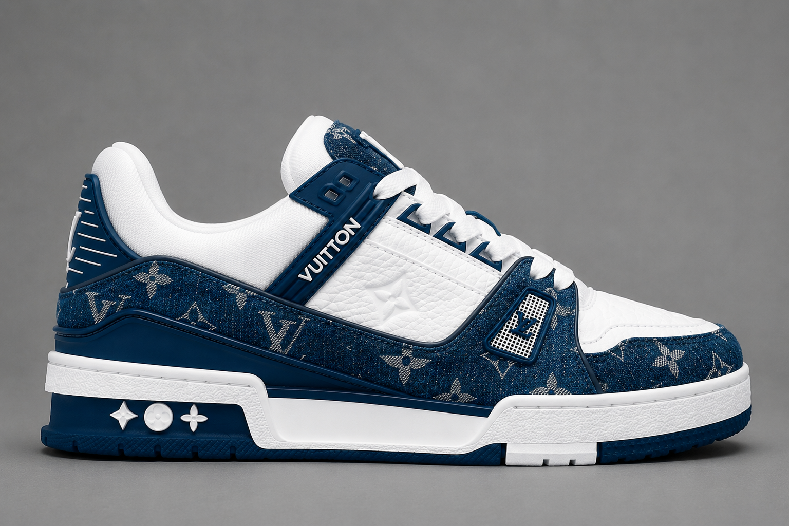 LV Trainer Denim Blue – Bleu Denim / Blanc