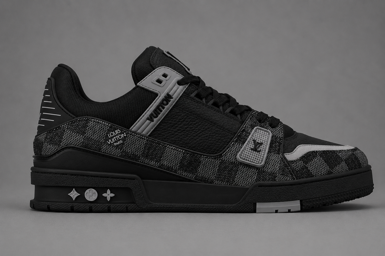 LV Trainer Damier Shadow – Noir / Gris Anthracite