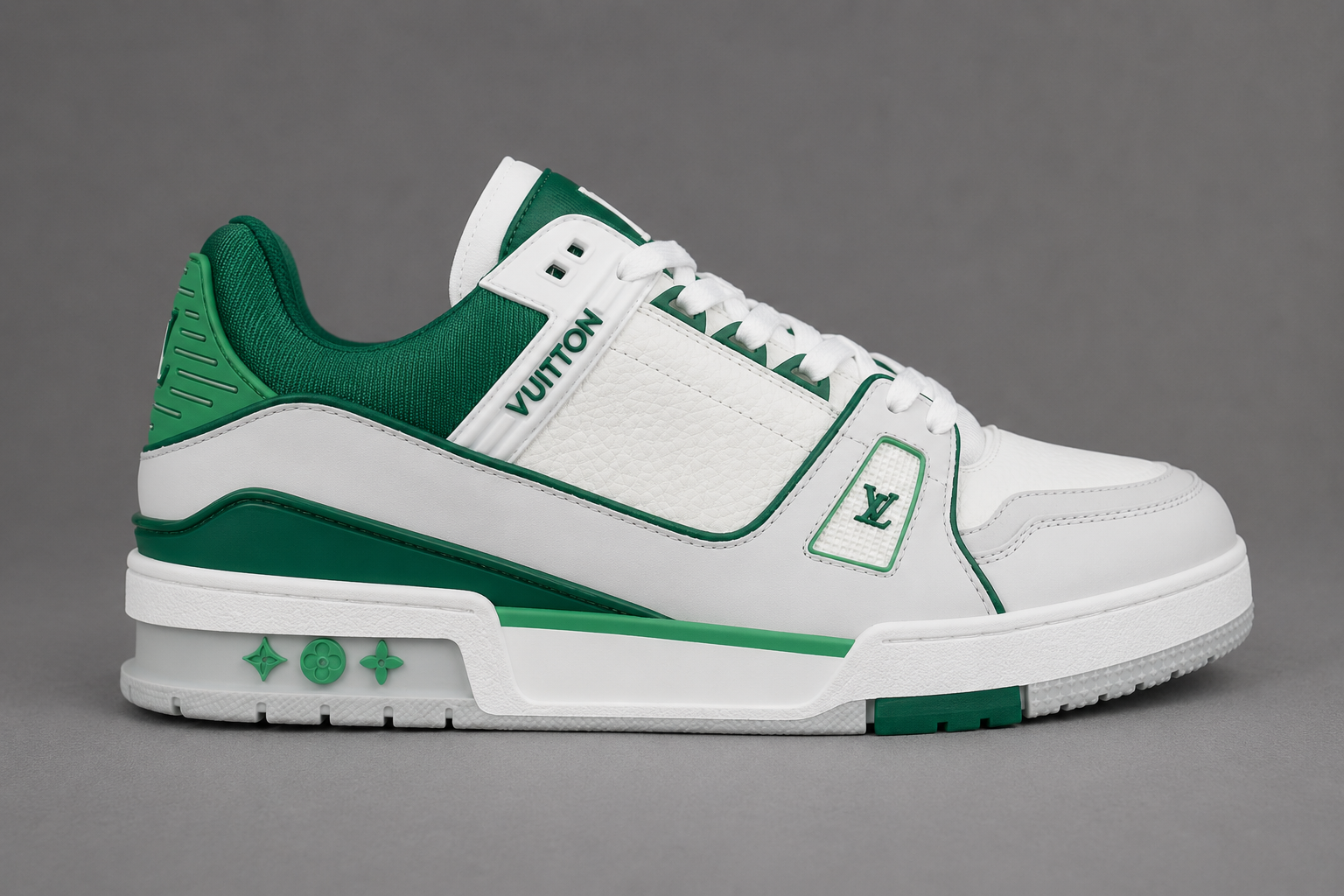 LV Trainer Emerald White – Blanc / Vert Émeraude