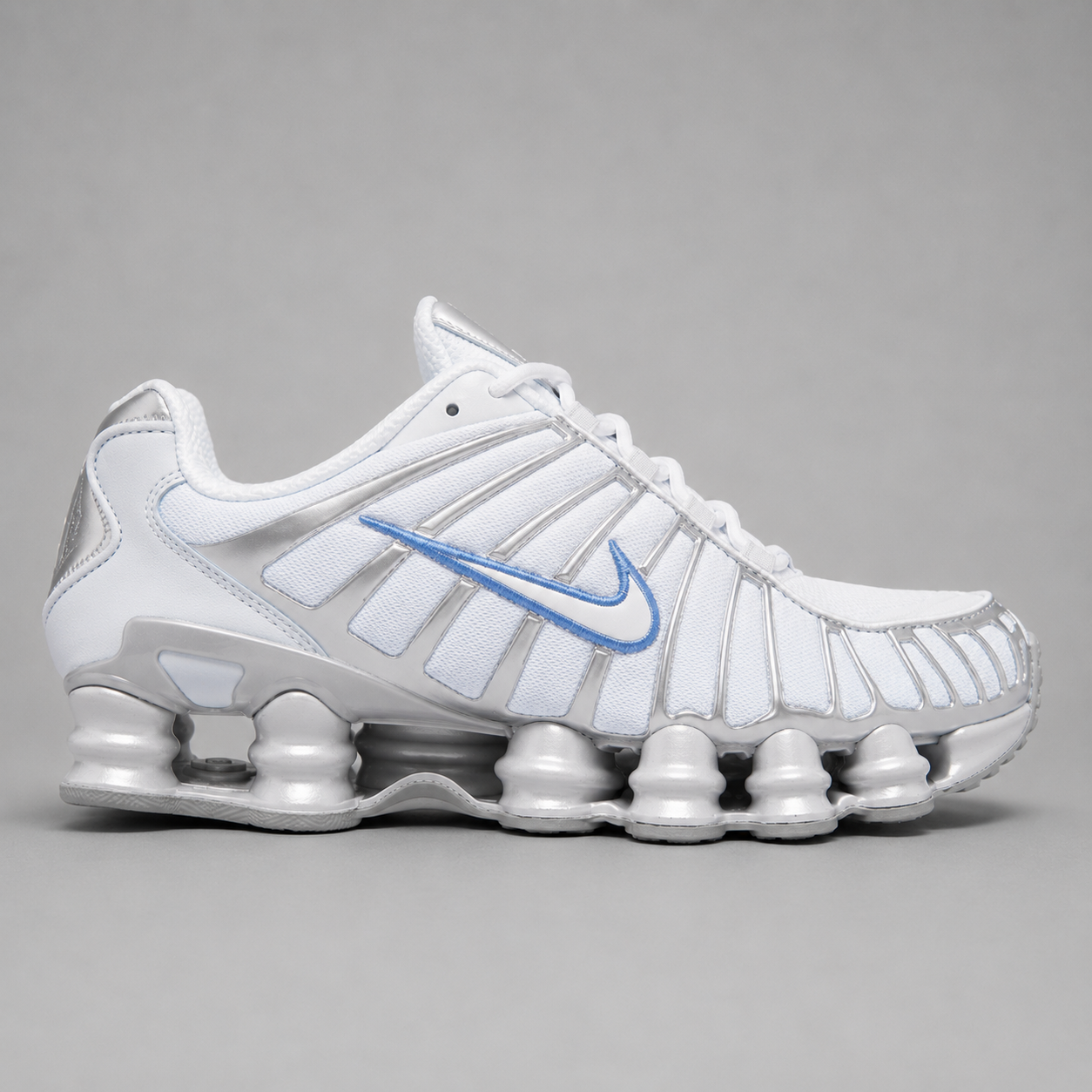 Shox TL White Ice – Blanc / Argent / Bleu Glacier