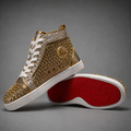 Louis Spikes Montante Gold Crystal – Or / Argent Pailleté / Rouge