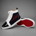 Louis Spikes Montante Navy Red Script – Bleu Marine / Blanc / Rouge
