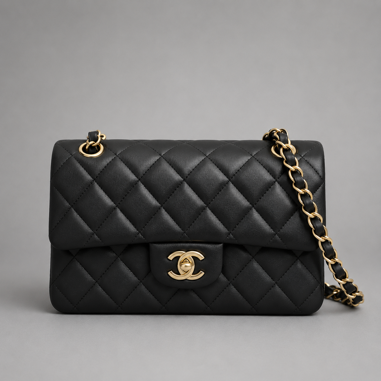 Classic Flap Black Edition – Chaîne Dorée