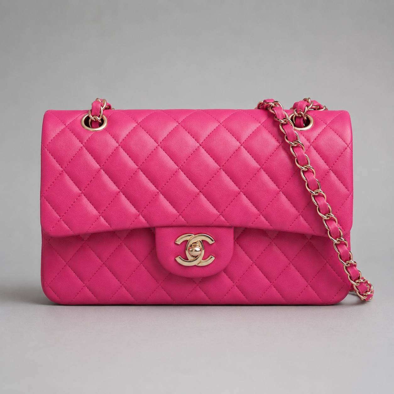 Classic Flap Hot Pink – Chaîne Dorée