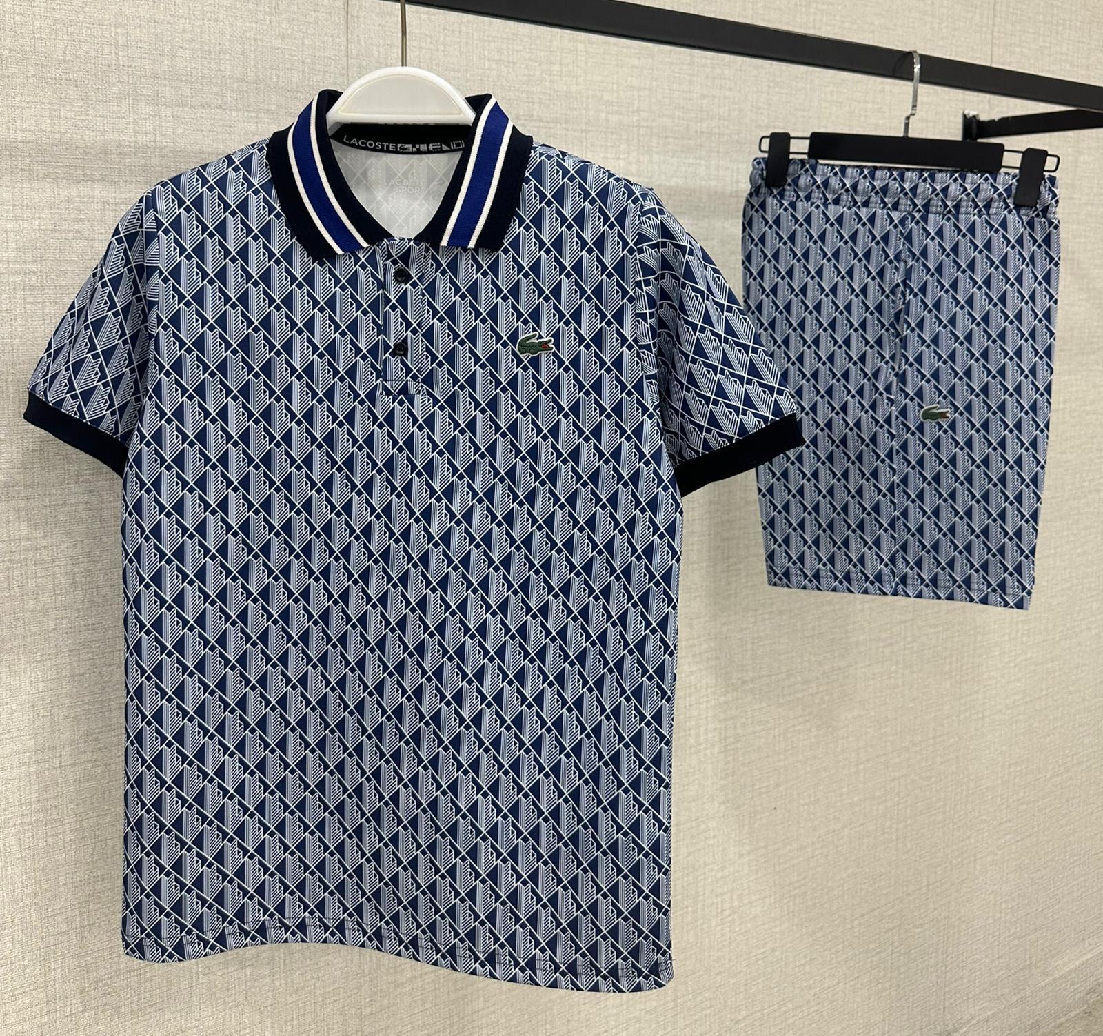 Ensemble Classic Fit Jacquard Monogramme – Bleu/Blanc Premium